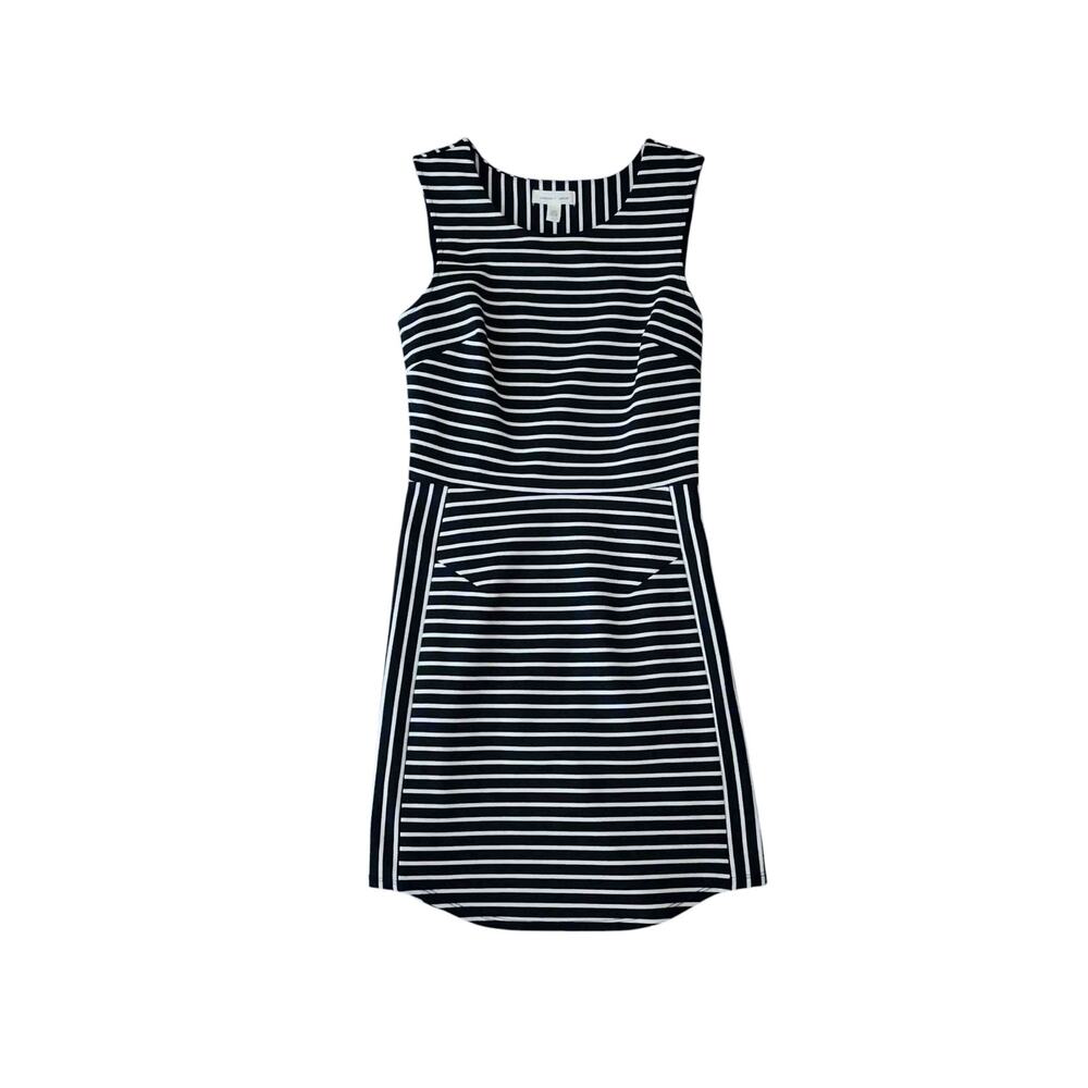 Silence + Noise Geometric Stripe Sleeveless Sheath Mini Dress XS Black White